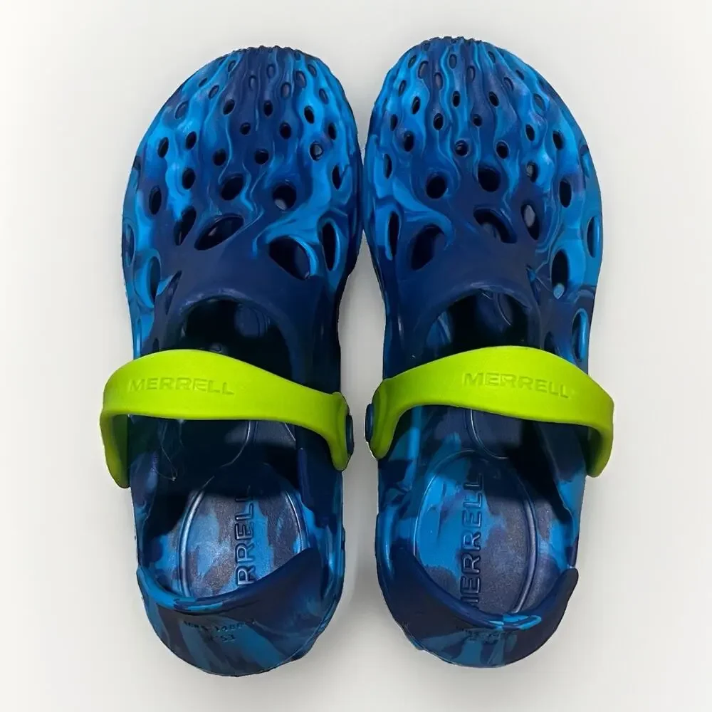 MERRELL Hydro Moc Blue Green Slip On Clogs Water Sandals Youth Size 3 Women 4-5
